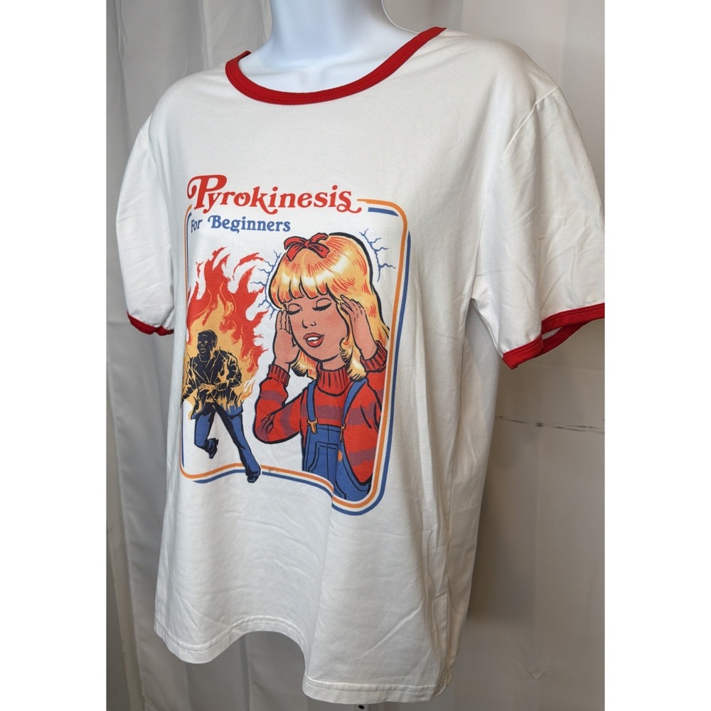 Pyrokinesis for Beginners Ringer Shirt Medium - Picture 3 of 5